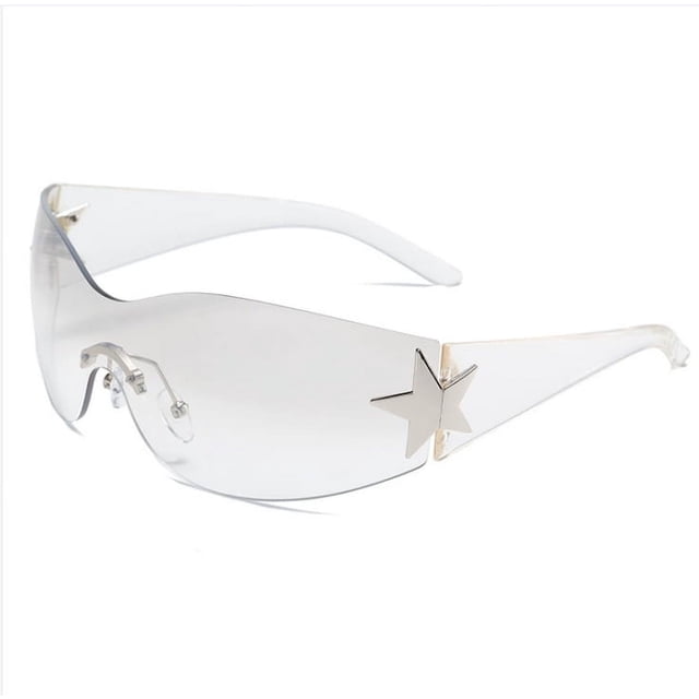 Gafas de sol estilo aviador integradas sin marco para montar, gafas de sol para chicas atractivas, gafas a prueba de viento