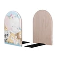 thumbnail image 2 of Lsque Cute Animals Printed Wood Bookends,Non-Skid Bookend for Shelves,Heavy Duty Support Bookends,Non-Slip Foam Pads for Office, Home, and Library,1 Pair, 2 of 8