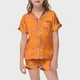 thumbnail image 2 of oqasdz Girls Summer Outfits 2 Piece Set Short Sleeve Top With Bow Print And Elastic Waist Shorts Casual Pajamas For Toddler Kids/10-11 Years, 2 of 4