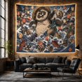 thumbnail image 6 of Ocean Waves Anthropomorphic with Tanuki Raccoon Wide Expression, Mystical Fantasy for Space Lovers, Galaxy Room Decor, Housewarming Gift, Tapestry Wall Hanging for Bedroom and Dorm, 6 of 7