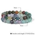 thumbnail image 2 of 2pcs/set Natural Stone Bracelet 8mm Round Agates Fluorite Aventurine Turquoises Opal Beads Bracelets for Women Men Yoga Jewelry, 2 of 8