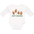 thumbnail image 3 of Inktastic Happy Hanukkah with Cute Dreidels Boys or Girls Long Sleeve Baby Bodysuit, 3 of 5