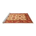 thumbnail image 2 of Ahgly Company Machine Washable Indoor Square Abstract Orange Modern Area Rugs, 8' Square, 2 of 4