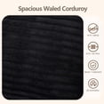 thumbnail image 5 of CAPCAEK 105" L-Shaped Modular Sectional Sofa with Chaise, Deep Seat Corduroy Couch with Throw Pillows for Living Room, No Assembly Required, Black, 5 of 8