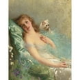 thumbnail image 2 of Vittorio Matteo Corcos 20x24 Gold Ornate Framed and Double Matted Museum Art Print Titled - The White Cat (1891), 2 of 4