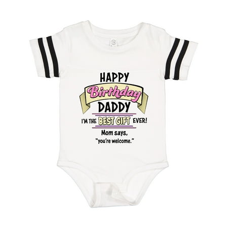 

Inktastic Happy Birthday Daddy- Best Gift Ever in Pink Gift Baby Boy or Baby Girl Bodysuit