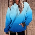 thumbnail image 7 of YUGYXL Plus Size Loose Hoodie for Women Gradient Color Drop Shoulders Sweatshirt Drawstring Comfy Long Sleeve Hoodies Light Blue M, 7 of 7