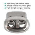 thumbnail image 4 of 12pcs Plastic Spring Cord Locks Rope Fastener Double Holes Toggle Stoppers Sliders for Backpack Shoelaces, Silver Tone, 4 of 7