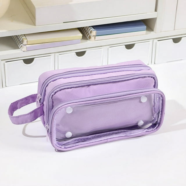 Large Cute Design Zipper Pouch Portable Detachable School Stationery Organizer For Teens And Adults