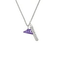 thumbnail image 2 of Delight Jewelry Acrylic 3/4" Purple Cheer Megaphone Silvertone Fearless Bar Charm Necklace, 23", 2 of 4