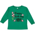 thumbnail image 3 of Inktastic Happy Birthday, Mom Pink Flowers Boys or Girls Long Sleeve Toddler T-Shirt, 3 of 5