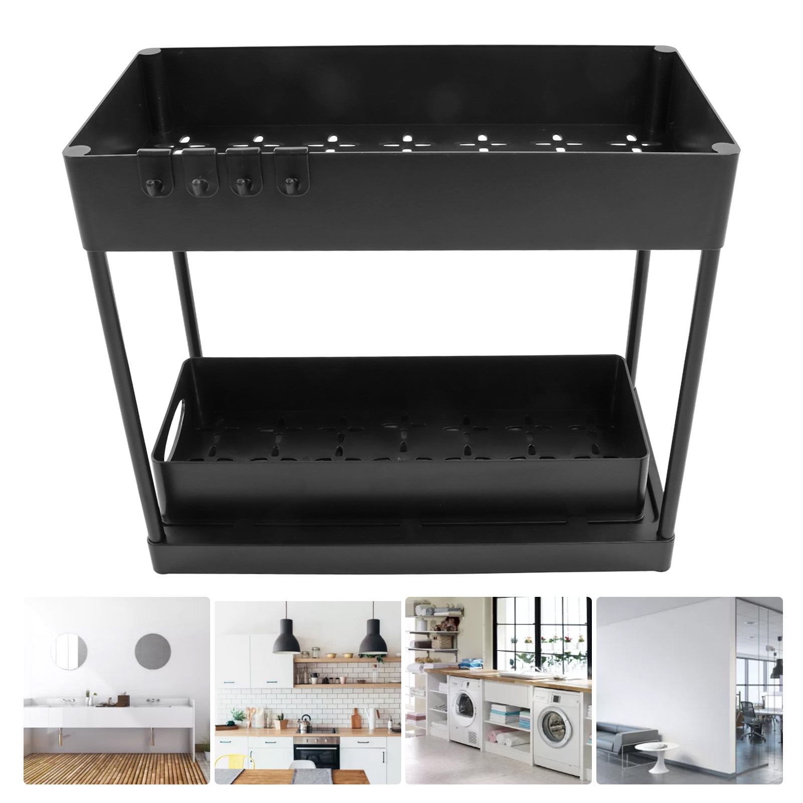 Under Sink Sliding Basket Slide Out Storage Baskets ABS Under