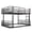 Black + Metal + Queen, variant on YINGYUE Black Queen over Queen Metal Bunk Bed, Reinforced Round Pipe Frame with Ladder & Full Guardrails, No Box Spring Needed, 550 Lbs Capacity