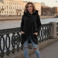 thumbnail image 2 of Womens Sweatshirt Fashion Hooded Asymmetric Zipper Pullover Sweatshirt Fall Winter Oversized Front Open Coat Tops With Pockets For Sweatshirt For Women, 2 of 5