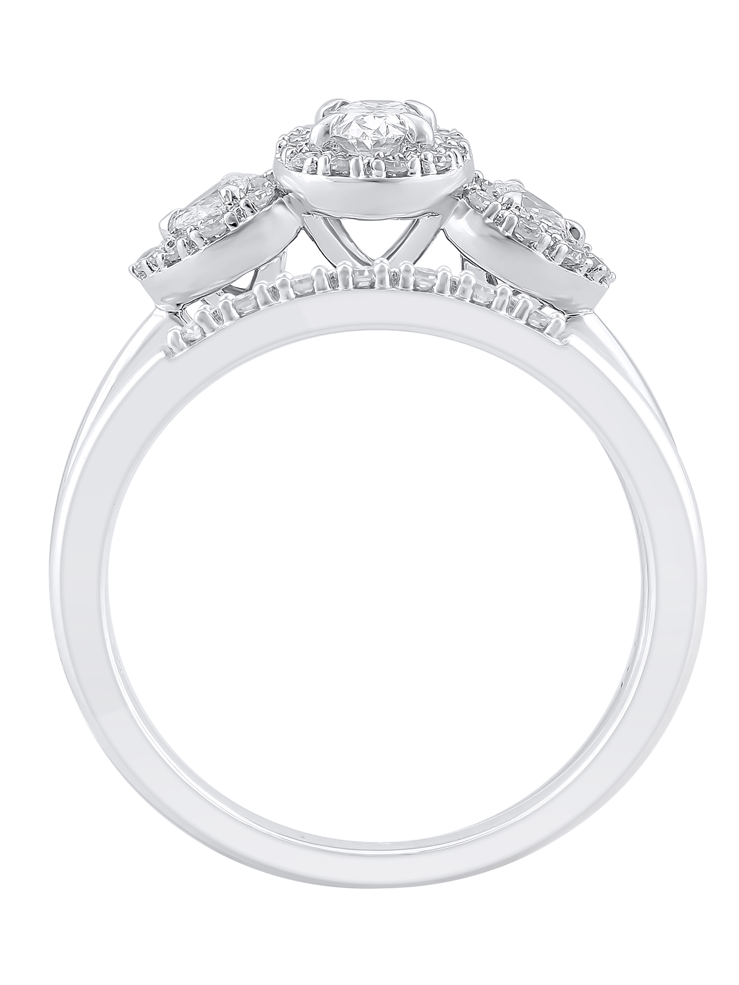 Brilliance Fine Jewelry 1/2 Carat T.W. Lab Grown Diamond Women Bridal Set Ring in 925 Sterling Silver