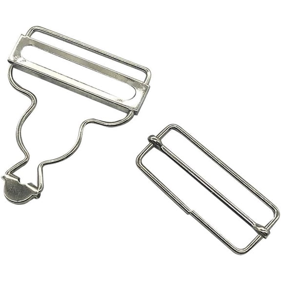 45mm(1 2/5 inch) Suspender Adjuster Overall Braces Buckle,Dungaree Fastener Braces Buckle with Slider,Pack of 6 Set