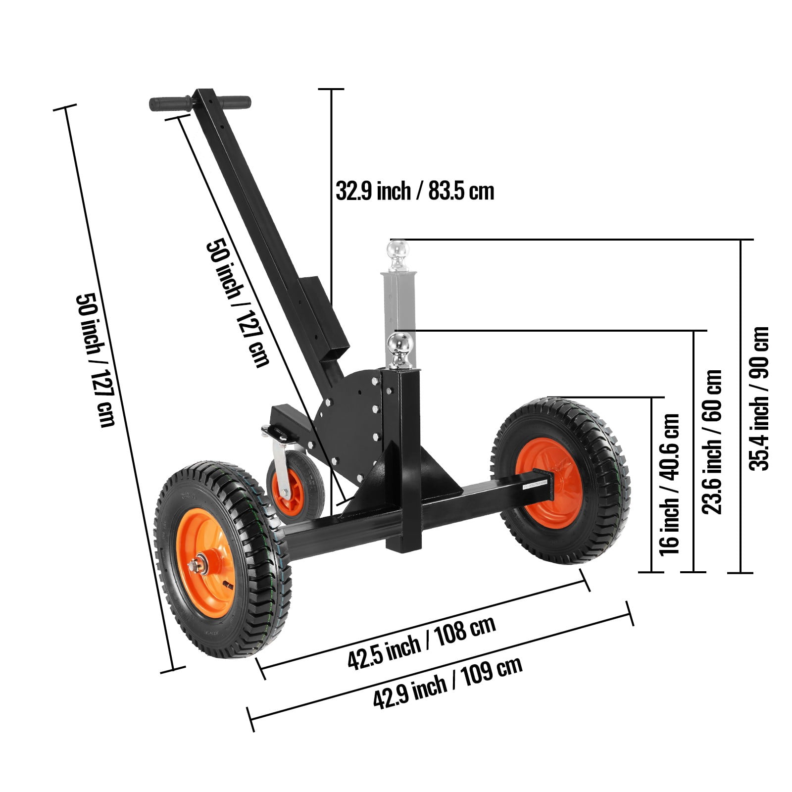 BENTISM, 1500 lbs UOM Max Weight Carbon Steel 50 in x 42.9 in x 32.9 in Dolly