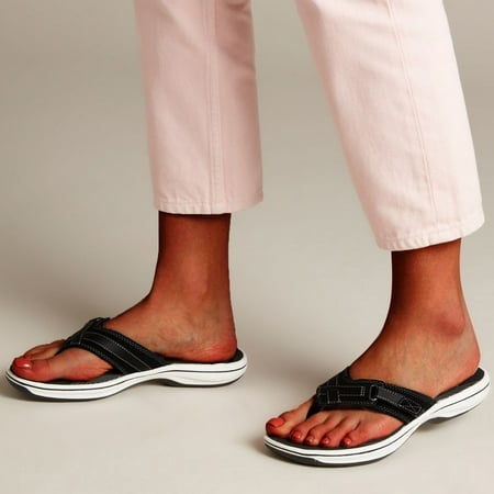 

ERTUTUYI Women Casual Fashion Solid Color Flip Flops Flat Comfortable Flip-Flop Sandals Black 38