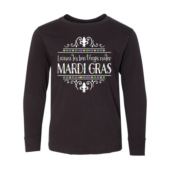 Inktastic Laissez Les Bon Temps Rouler Mardi Gras Long Sleeve Youth T-Shirt