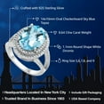 thumbnail image 3 of Gem Stone King 925 Sterling Silver Oval Checkerboard Sky Blue Topaz  Ring for Women | 8.64 Cttw | Gemstone Birthstone | Size 5,6,7,8,9, 3 of 6