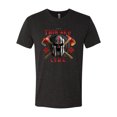 thumbnail image 2 of Wild Bobby, The Thin Red Line Spartan Helmet Patriotic Eagle Mens Premium Tri Blend Tee, Vintage Black, X-Large, 2 of 6