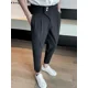 thumbnail image 4 of Pantalones de traje negros para hombre, pantalones rectos de verano para hombre, pantalones harén chinos de lujo para hombre, ropa de primavera 2024, pantalones de tela de licra, formales, 4 of 5