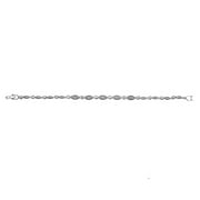 Decadence Sterling Silver Graduated Marquise Bezel Bracelet