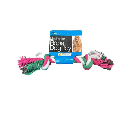 Multi-Color Knotted Rope Dog Toy – Durable 9” Cotton Rope for Teeth and Gum Strengthening – Fun and Tough Perfect for Hours of Play – Green Pink White