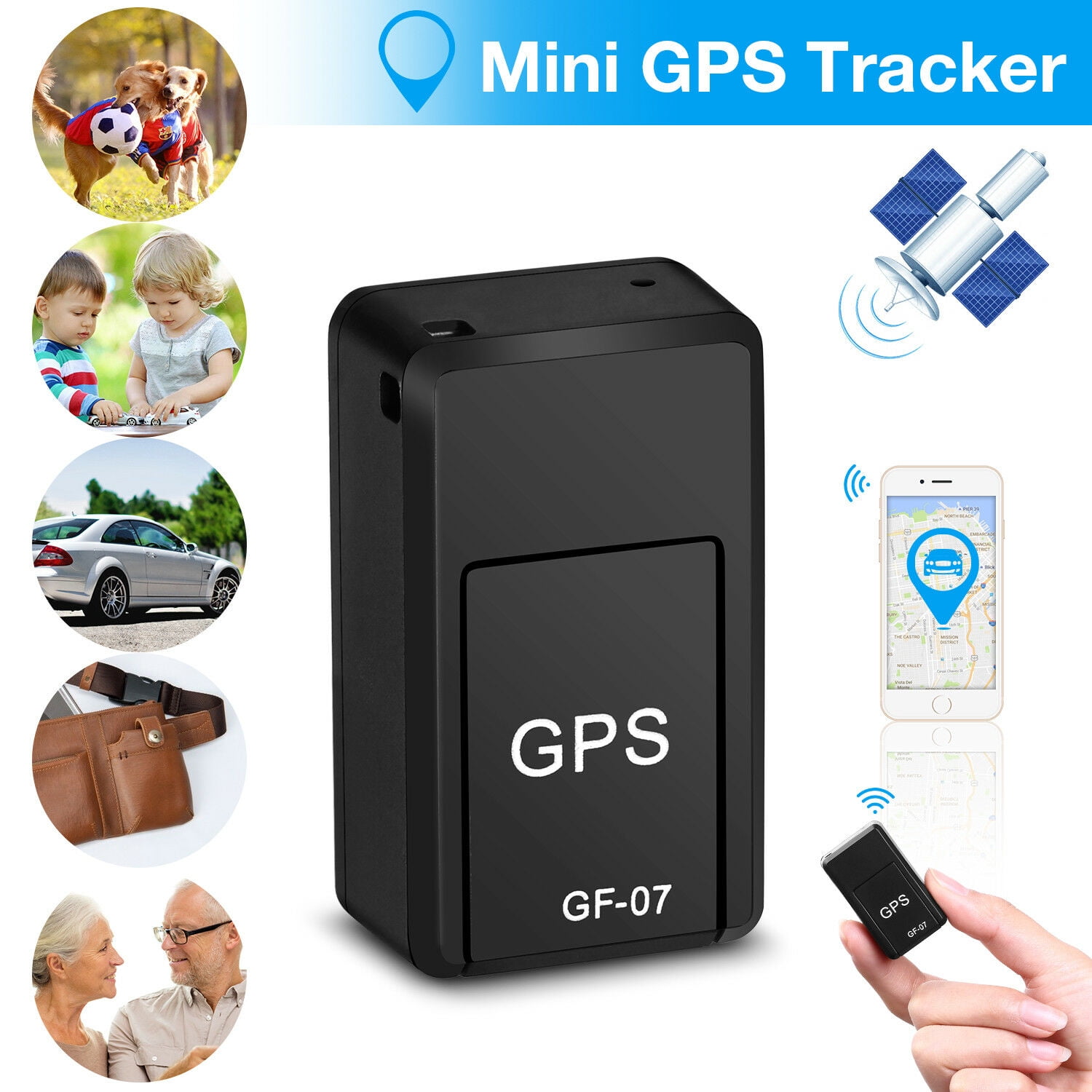 Mini GPS Tracker with Battery SOS Voice Monitor Two-Way Audio GPS Locator Realtime GPS WiFi GSM Personal Tracker,No Monthly Fee No Need Our Platform