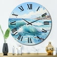 thumbnail image 1 of Designart "Vastness Captured Turquoise Seascapes" Nautical & Beach Oversized Wall Clock, 1 of 6