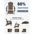 thumbnail image 2 of VOUA Folding Adirondack Chair, HDPE Plastic Patio Chairs Perfect for Outdoor, Lawn, Garden, Deck, Outside, Brown, 2 of 7