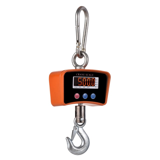 Pesador electrónico Irfora 500kg/ 1102lbs Báscula colgante LED digital Báscula de grúa de servicio pesado portátil 1500mAh Básculas de gancho industriales recargables Cambio de unidad / Retención de d Irfora Pesador electrónico