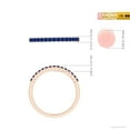 thumbnail image 5 of ANGARA Natural Square Blue Sapphire Semi Eternity Classic Wedding Ring in 14K Rose Gold for Women (Size-1.5mm) | September Birthstone, Anniversary, Jewelry Gift for Women | Natural Blue Sapphire Ring, 5 of 9