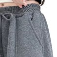 thumbnail image 4 of UACY Girls Wide Leg Sweatpants Baggy Sweat Pants for Teen Girls Kids Loose Fit Straight Leg Joggers with Pockets Drawstring Waist (Grey, 7-8 Years), 4 of 6
