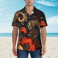 thumbnail image 2 of Disketp Fiery Floral Pattern Hawaiian Shirts for Men,Mens Casual Short Sleeve Button Down Shirts Beach Shirt,Large, 2 of 7