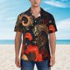 thumbnail image 2 of Balery Fiery Floral Pattern Camisas hawaianas de manga corta para hombre, camisas playeras de corte holgado, camisas de vacaciones con botones,Medium, 2 of 7
