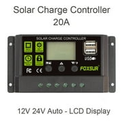Hot Sales Solar Controller 20A Automatic Solar Charging Controller Lcd Dual Usb 5V Output Solar Panel Pv Regulator Black