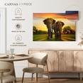 thumbnail image 5 of Elephant Stock Elephant Sunset Duo Wall Art - Horizontal Canvas Wall Art - Living Room Wall Decor - Animal Canvas - Green And Gray Decor - 12" x 8", 5 of 8