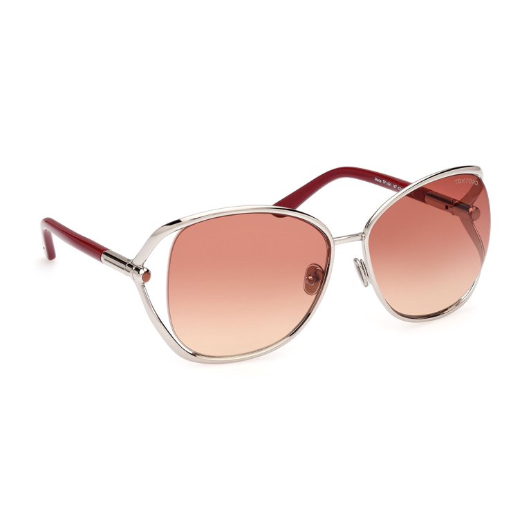 NEW TOM FORD TF1091 16T SUNGLASSES SILVER BORDEAUX EYEWEAR TOM FORD FT1091 16T Tom Ford FT1091 MARTA 16T Oversized Shiny Palladium Silver  main image 3