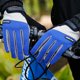thumbnail image 3 of Guantes de bicicleta de montaña para hombres y mujeres, con almohadilla SBR, protección de nudillos y pantalla táctil, guantes de motocross (azul-negro), 3 of 5