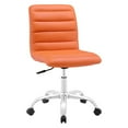 thumbnail image 1 of Modway Ripple Ribbed Armless Mid Back Swivel Office Chair, Orange, 1 of 5