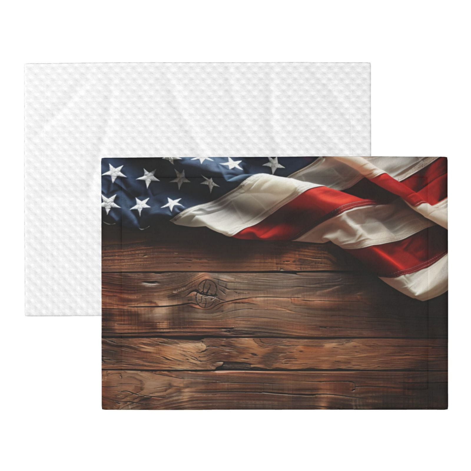 Naloa Rustic American Flag Wood Dog Blanket, 3 Sizes Cat Blanket for Indoor Cats Large Medium Small Dog Gifts-Large