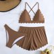 thumbnail image 1 of Trajes de baño para mujer Traje de baño de tres piezas para mujer con cordón Traje de baño de dos piezas para playa Trajes de baño para mujer Trajes de baño para mujer Trajes de baño de moda de playa, 1 of 9