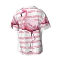 thumbnail image 2 of Haiem Flamingo Men's Casual Shirts Short Sleeve Button Down Shirts Fashion Textured Summer Beach Shirt-Medium, 2 of 7