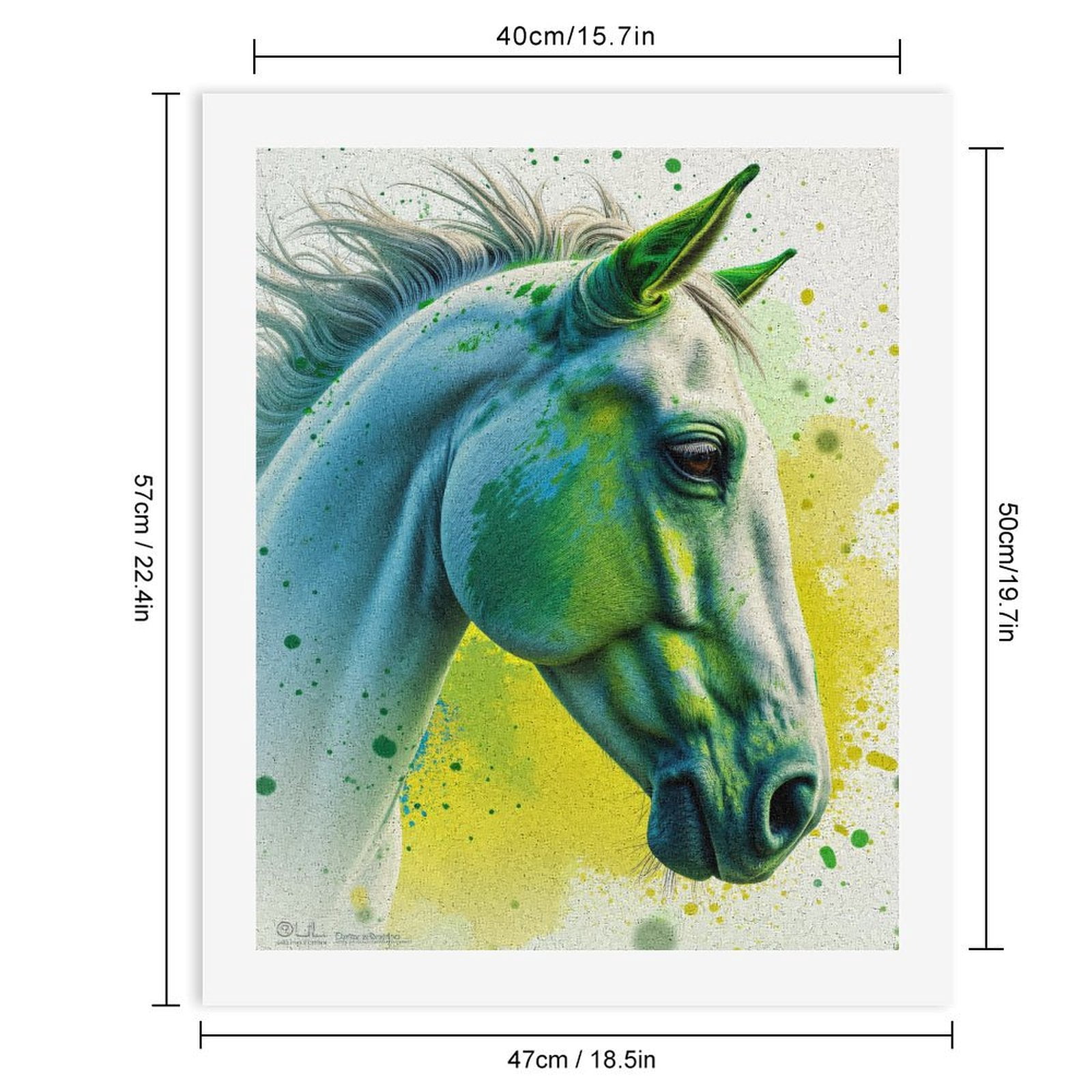 Paint By Numbers Kit for Adults Beginner - DIY White Horse Vibrant Colors Art Canvas Painting Kits for Adults, Frameless Paint By Number for Adults for Home Wall Decor 16x20 Inch