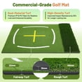 thumbnail image 2 of 5x4 FT Turf Golf Hitting Mat with Alignment & Swing Lines, High-Density Artificial Grass Mat with Shock Absorption for Indoor/Outdoor Practice, Chipping & Driving Training, 2 of 7
