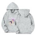thumbnail image 1 of Moonsky Sudadera con capucha y cordón HUNTRX, estampado de grupo de chicas coreanas, jersey corto, suave y cómodo, top de manga larga para primavera y otoño. Gris 110, 1 of 5