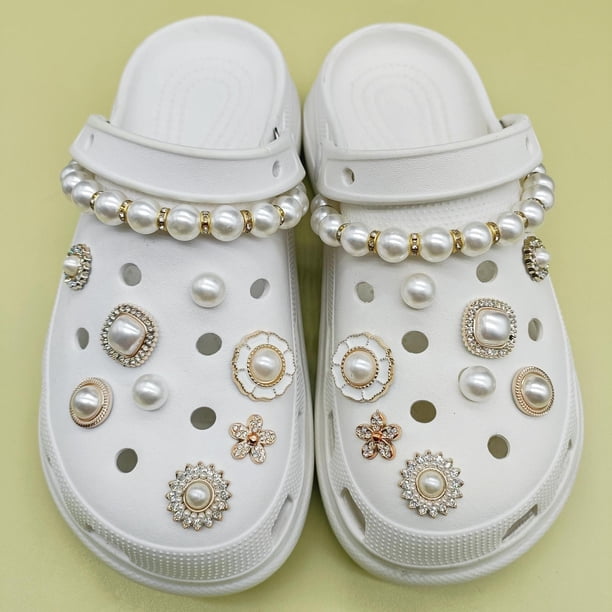 RV Perla de flor de zapato desmontable (sin zapatos), decoración de amuleto de zapato, amuleto de diamante brillante de lujo, regalo de fiesta de cumpleaños para mujer oso de fresa Electrónica