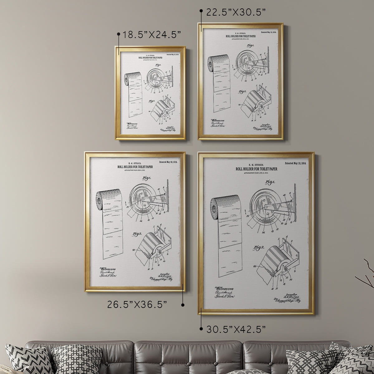 Toilet Paper Patent III Premium Classic Framed Print - Ready to Hang