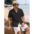 thumbnail image 6 of GENTS BLISS Men Linen Shirts Casual Short Sleeve Button Down Shirts for Men Beach Tops with Pocket, 6 of 10